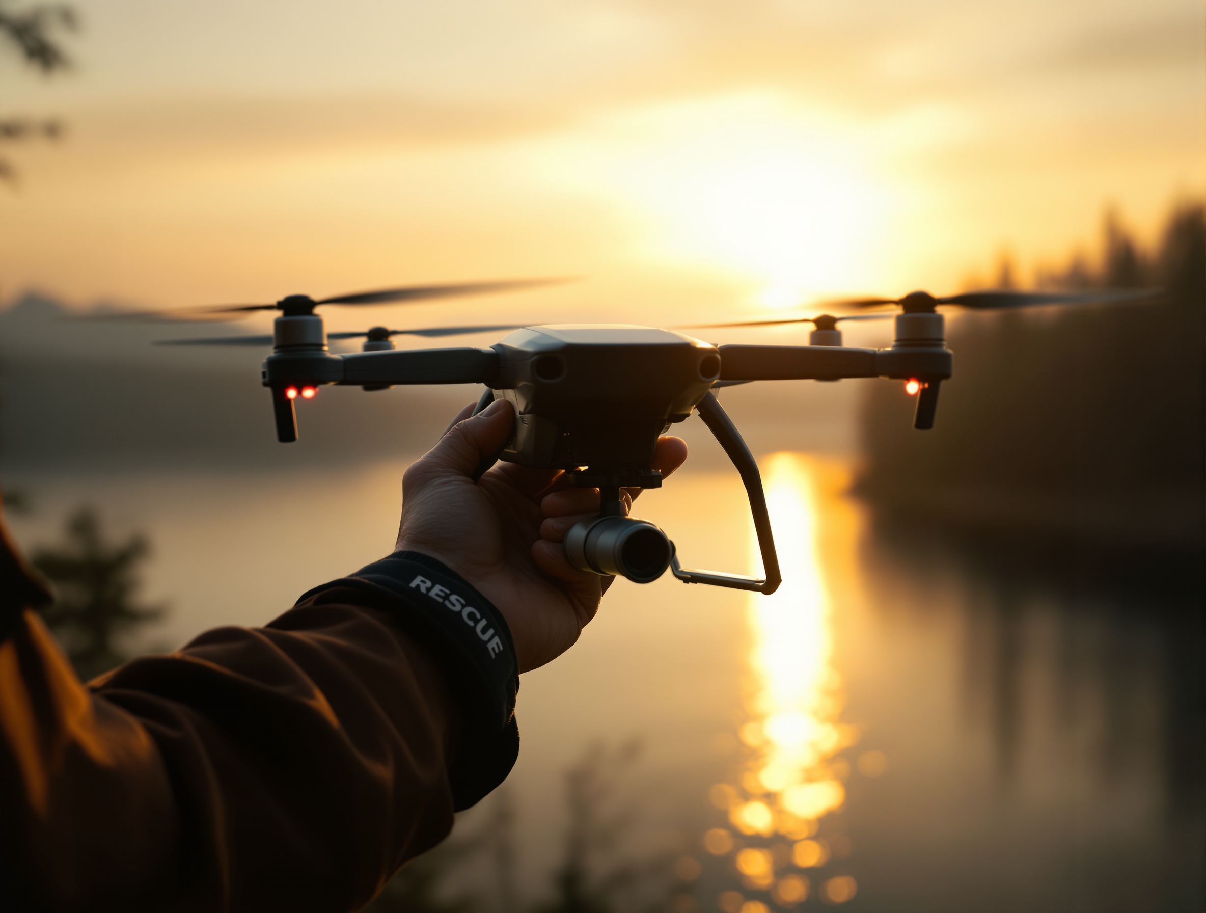 Search and rescue drone deployment over the reservoir